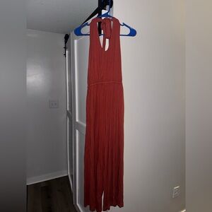 Elegant Sleeveless Rust Jumpsuit